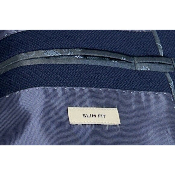 Joe Joseph Abboud Navy 100% Wool 2 Button Blazer Sport Coat Jacket Mens 50R Slim - Picture 12 of 16